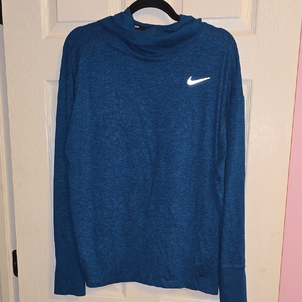 Nike Running Deep Blue Hoodie with White Swoosh